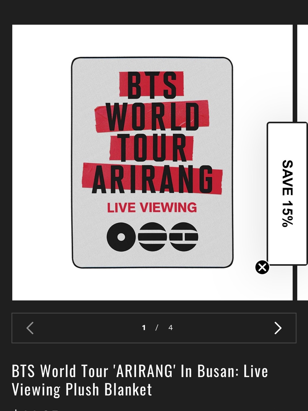 NEW BTS World Tour 'ARIRANG' Live Viewing Plush Blanket Cinemark